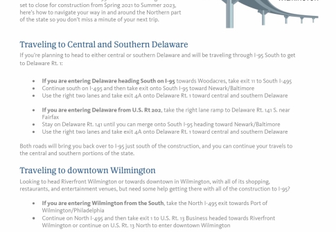 Information For Those Traveling to Delaware via I-95